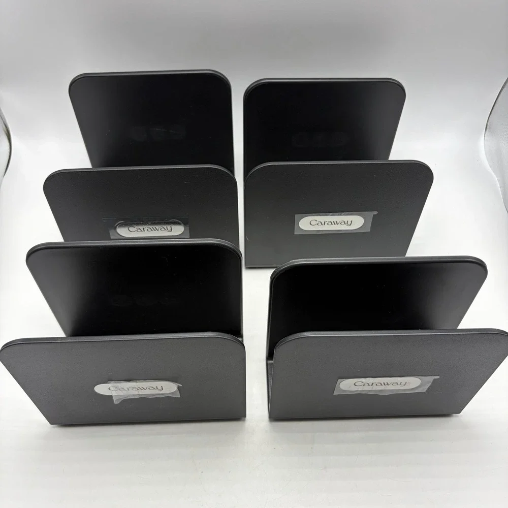 Caraway 4 Piece Set Magnetic Pots Pans Rack Black Divider Organizer Holder New